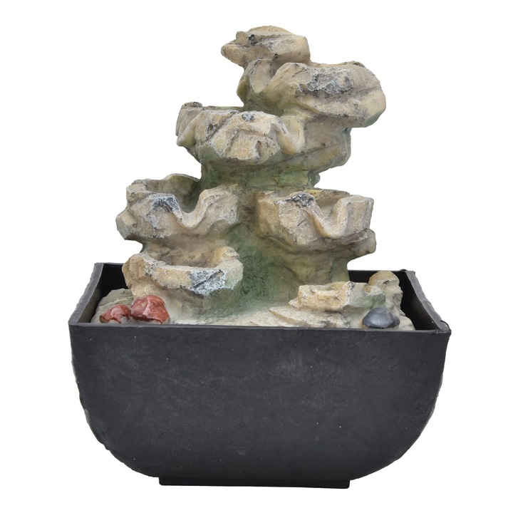 Декоративен фонтан за вътрешен монтаж с LED, TNEAYWHE, украшение за бюро, дизайн Фън Шуй, цветни светлини, 220-240V