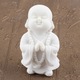 Kis fehér kő Buddha szobrocska, dekoratív szobor, 20x10cm