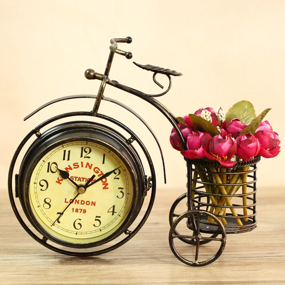 Ceas decorativ tricycle vintage, Mmgoqqt, suport pentru pixuri