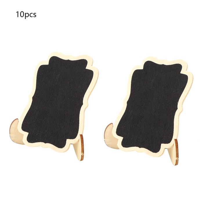 Set 10 Placi de Scris cu Creta, Mmgoqqt, Stil Rustic, Dimensiuni Mici, Negru/Maro