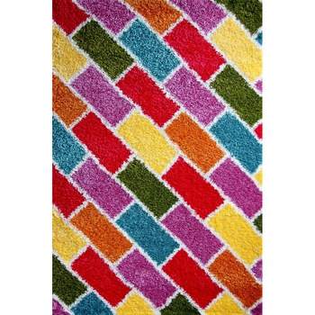 Covor Modern, Fantasy Bricks, 120x170 cm, 2550 gr/mp, 1.2x1.7 Rosu/Galben 120.00000000x170.00000000 Covor Modern, Fantasy Bricks, 120x170 cm, 2550 gr/mp, 1.2x1.7 Rosu/Galben 120.00000000x170.00000000