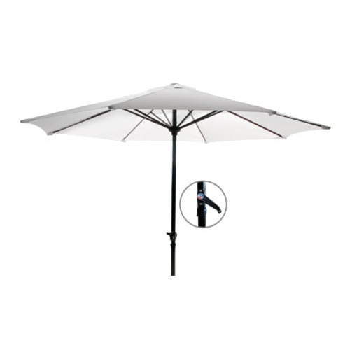 Umbrela soare 300cm culoare alba cu mecanizm rabatare