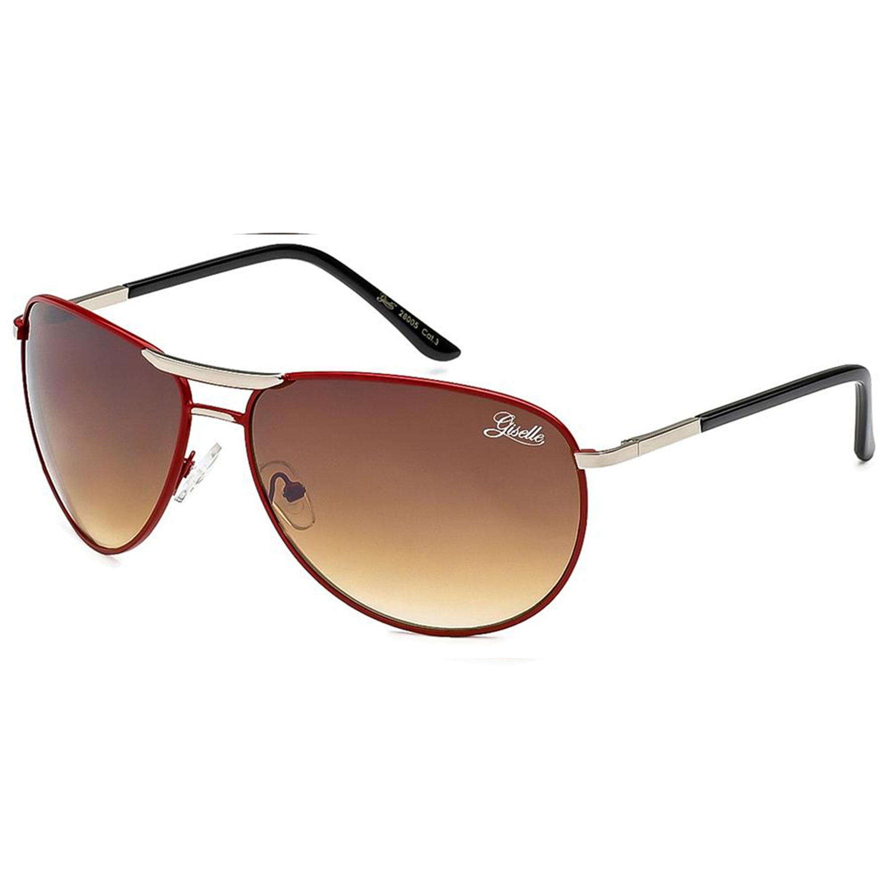 Ochelari de soare Rosu/Argint de Dama, Lentile Fumuriu, Giselle
