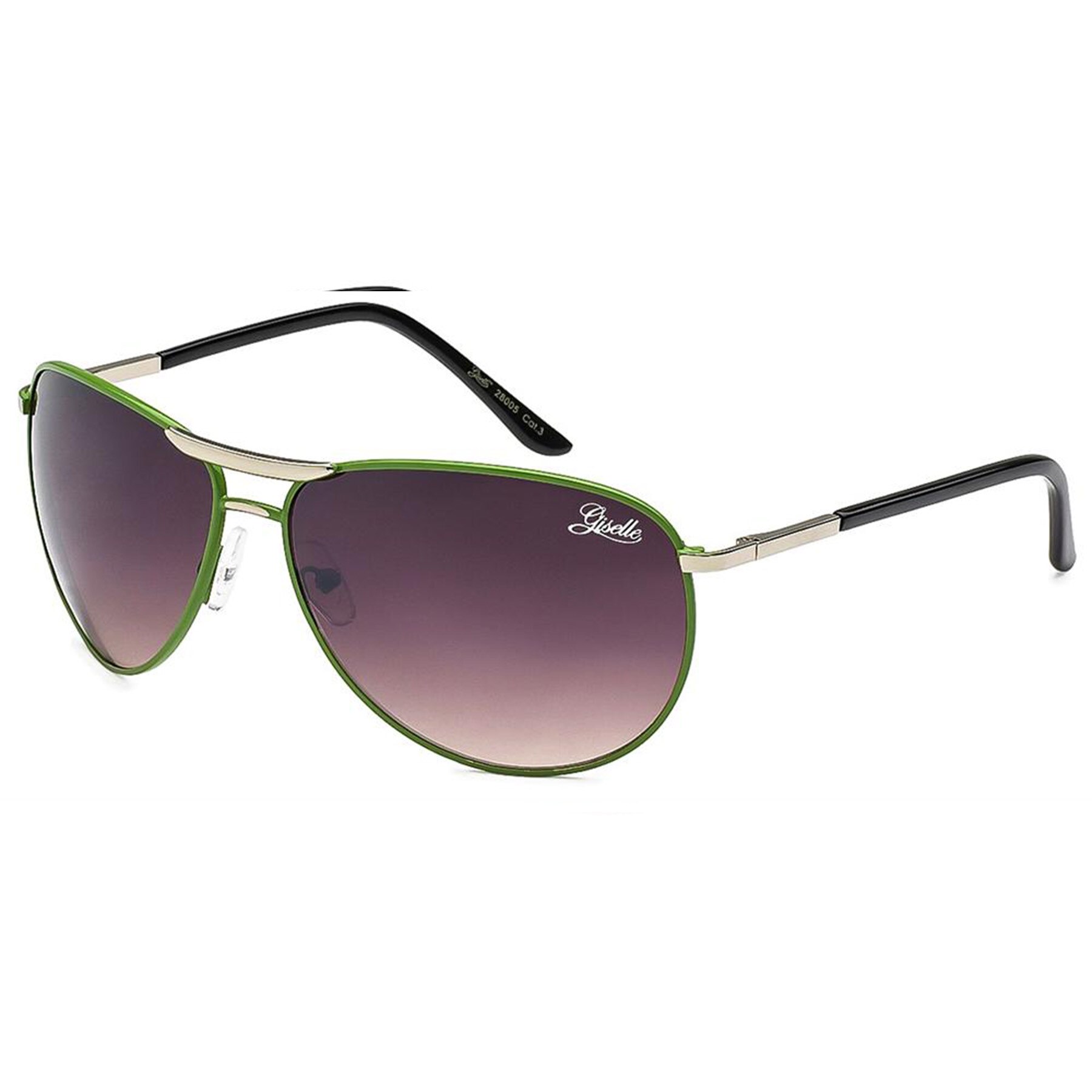 Ochelari de soare Verde/Argint de Dama, Lentile Fumuriu, Giselle