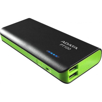 Acumulator extern ADATA PT100, 10000 mAh, Black/Green Acumulator extern ADATA PT100, 10000 mAh, Black/Green