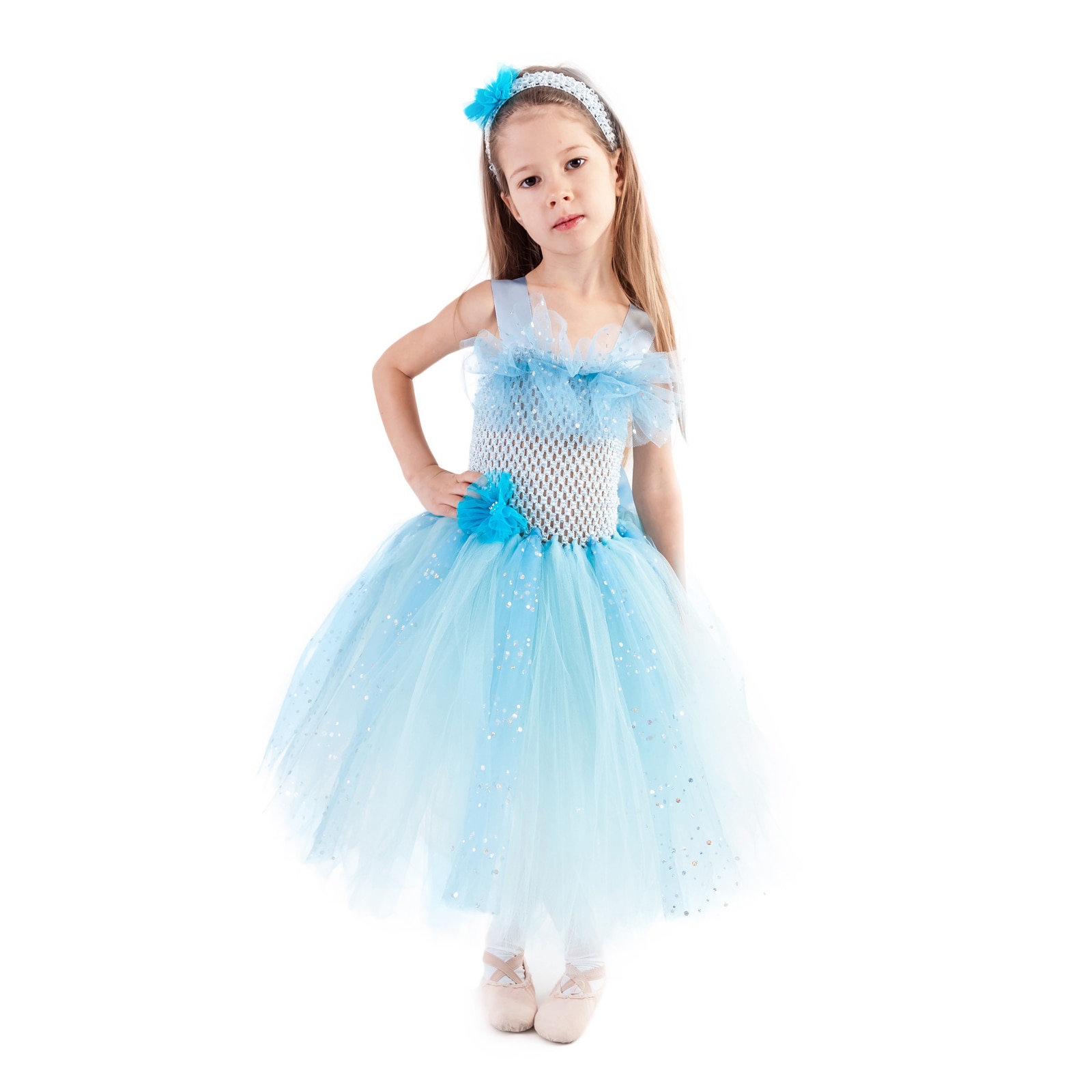 Costum copii tutu printesa Albastrica, 4-5 ani, Handmade in Romania