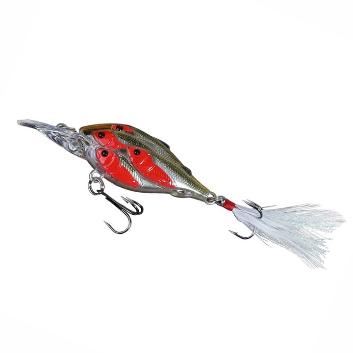 Jormftte műcsali, 6.7cm, világító design, éles horog, piros