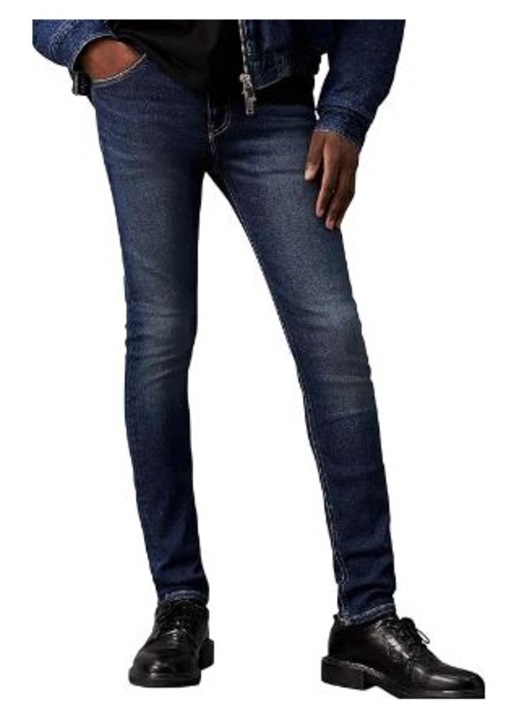 Дамски дънки, Calvin Klein Jeans, супер скини, сини, 94% памук