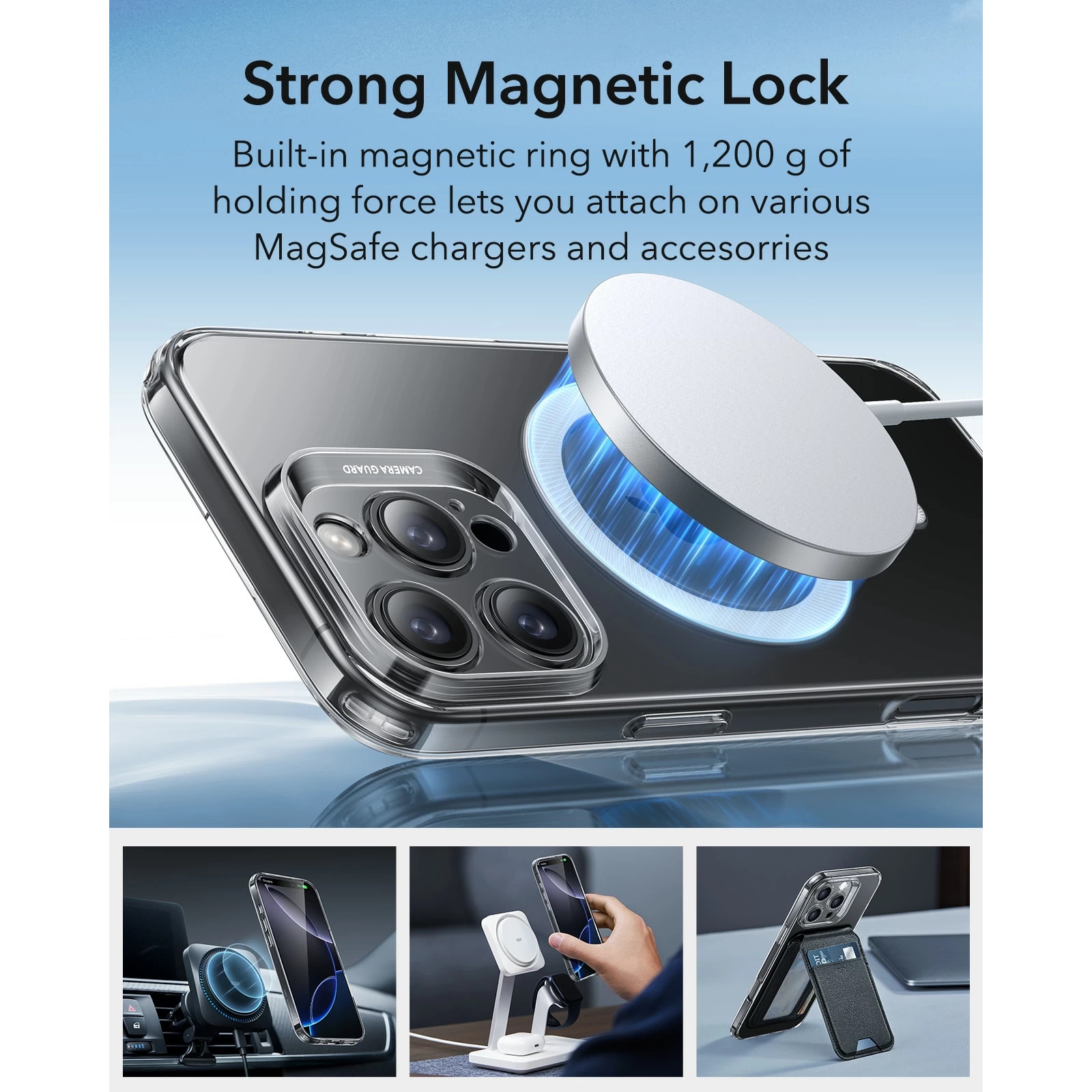 Husa ESR Zero Clear pentru Apple iPhone 16 Pro Max, MagSafe, frosted black