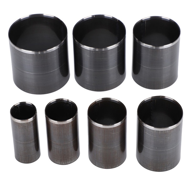 Set 7 Instrumente rotunde de perforare a pielii, din otel de mare viteza + cutie de plastic