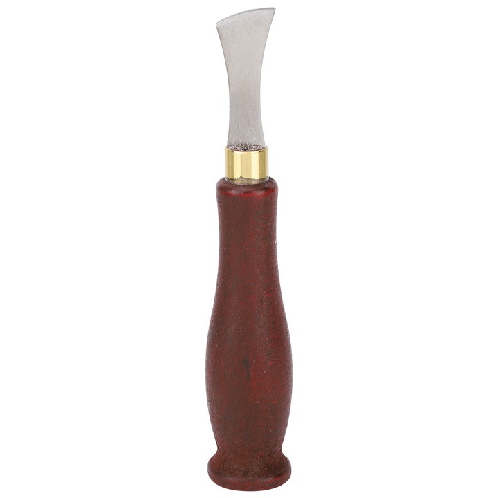 Cremator pentru margini din piele Lama din otel inoxidabil Cuteat cu maner din lemn Instrument pentru artizanat din piele (1,5 mm) Enforose