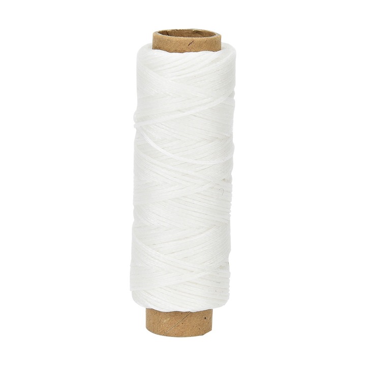 Ata cerata 150D/16, Enforose, 50 metri, alb, pentru cusut piele