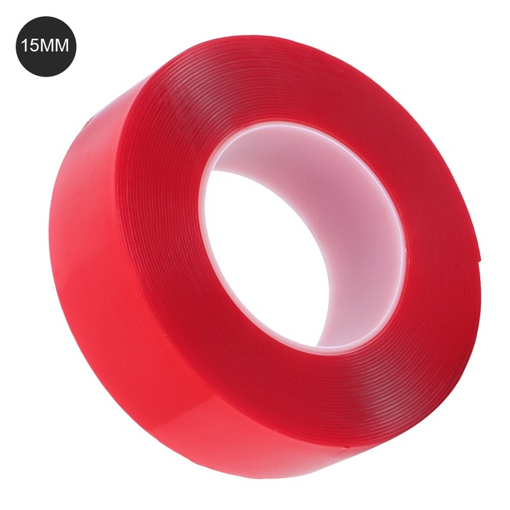 Banda adeziva cu doua fete, Enforose, spuma acrilica, 10 metri, 15mm, rezistenta la apa si caldura