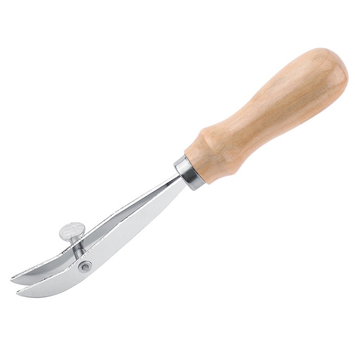 Instrument pentru indoirea marginilor din piele, Enforose, lemn/otel, 19cm, 0.6 inch