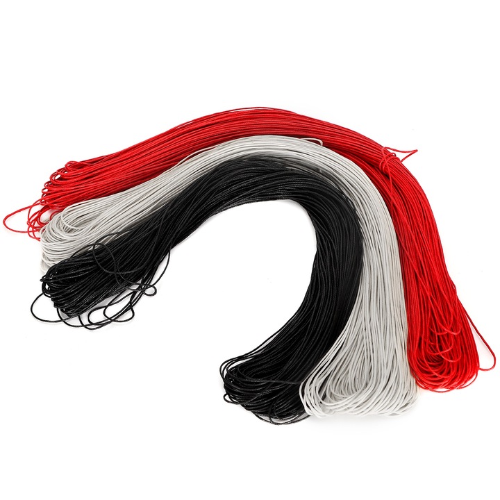 Set de 3 snururi pentru tricotat, Enforose, din ceara lucrate manual, impletite, 1mm, multicolor