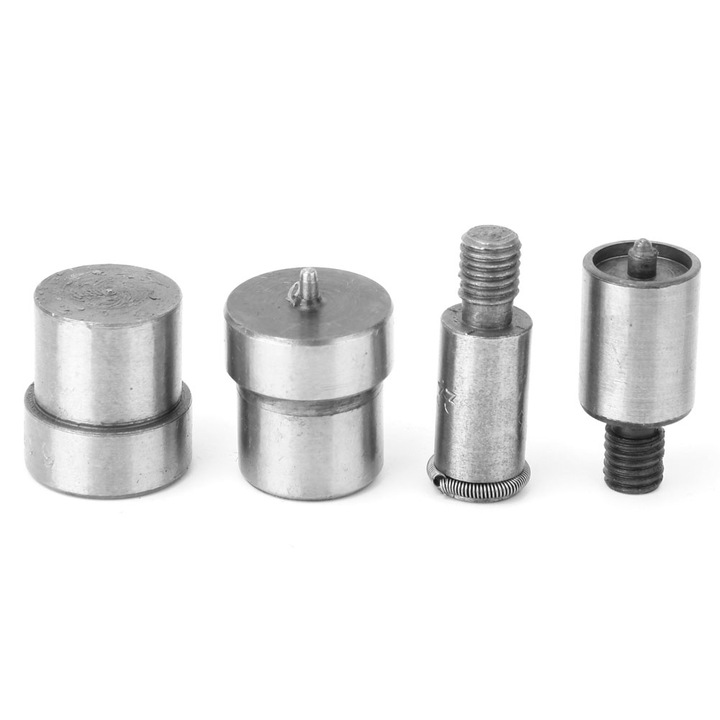 Set 4 Matrite din Otel pentru Butoane, Enforose, 10x15mm, 12x15mm, 15x15mm