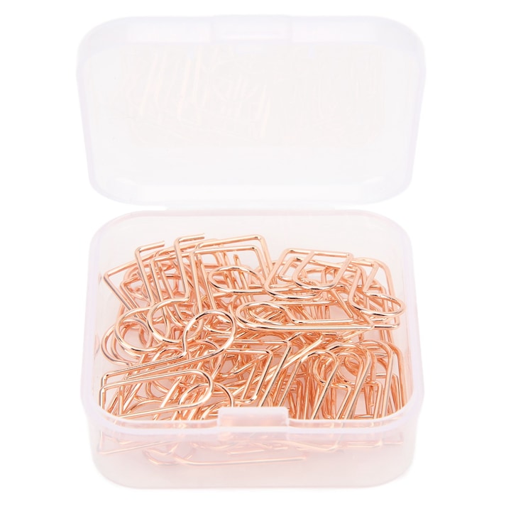 Комплект от 20 метални кламери с форма на ноти, 2,5x2,4 см, златни