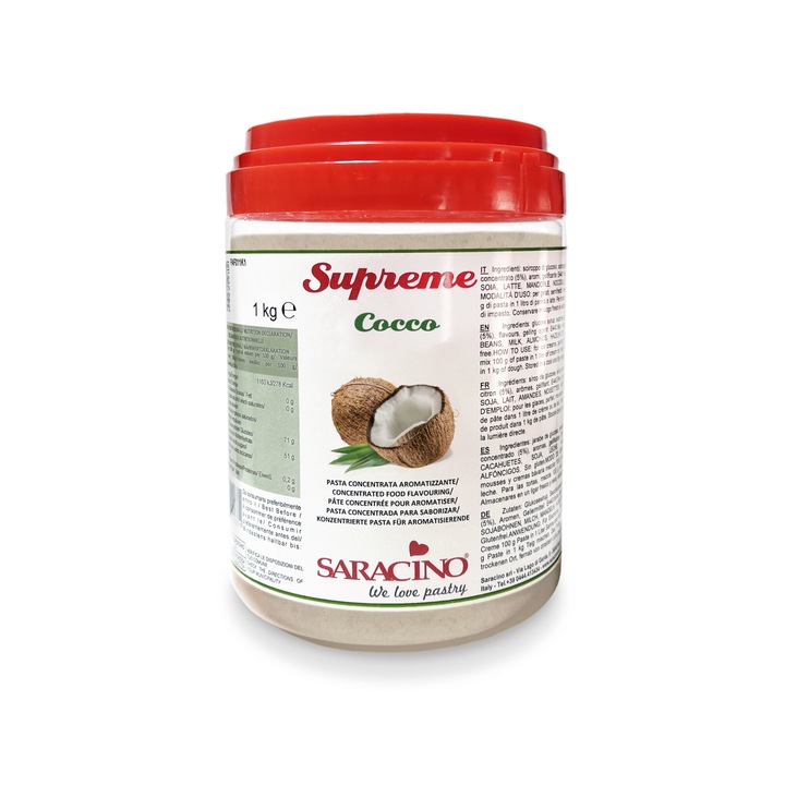Pasta concentrata aromatizanta Supreme Cocos 1 Kg, Saracino