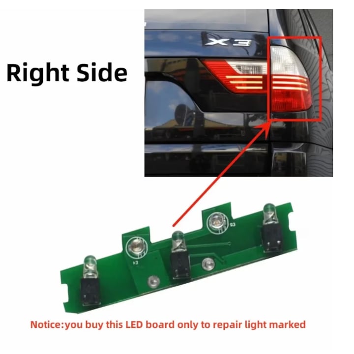 Kit reparatie tripla Ventoo®, modul pentru lampa pozitie spate, compatibil BMW X3, E83, facelift LCI, cod compatibil 7162210 montaj pe aripa spate, dreapta