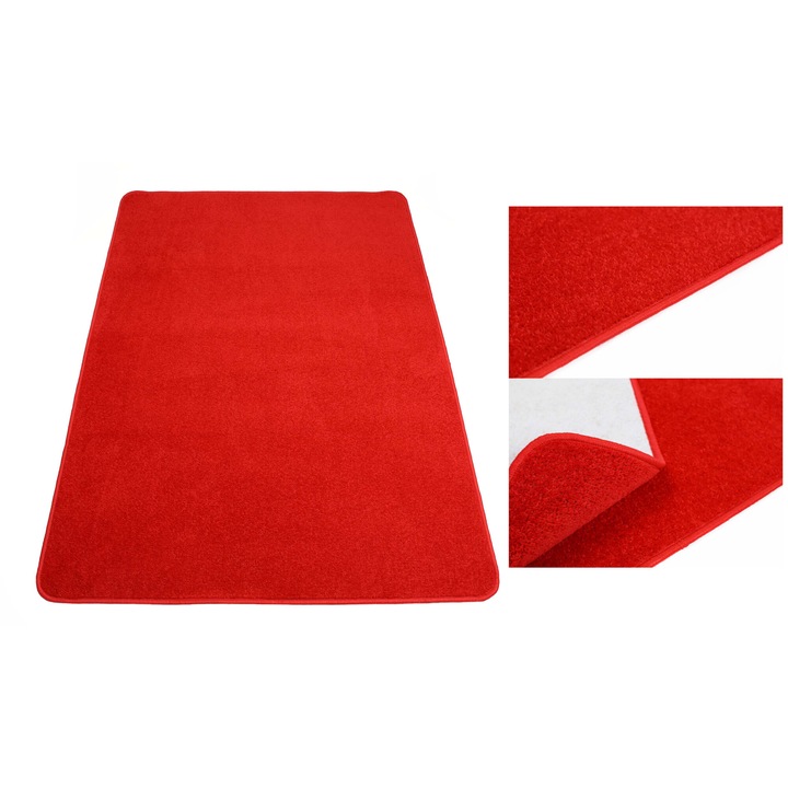 Килим, elSimone, полипропилен, правоъгълен, лесен за почистване, устойчив на износване, подходящ за алергии, 300 x 250, червен
