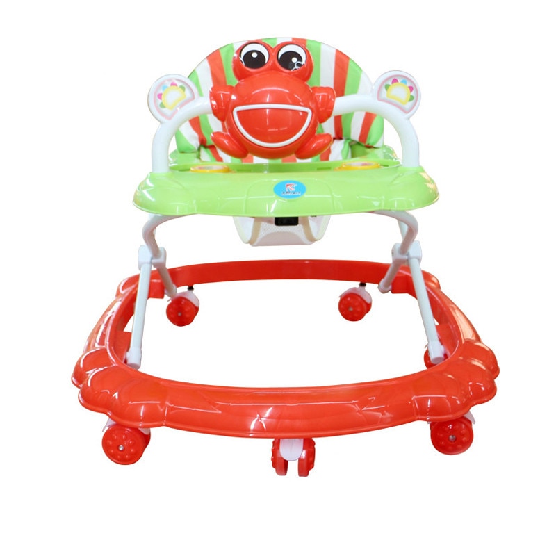 Premergator Reglabil in 3 Trepte Jolly Kids™ Broscuta, Pliabil, 8 Roti, Cu Melodii, Rosu