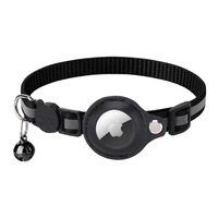 Guler pentru animale de companie, potrivit pentru Apple Air Tag, negru, poate fi ajustat in dimensiune