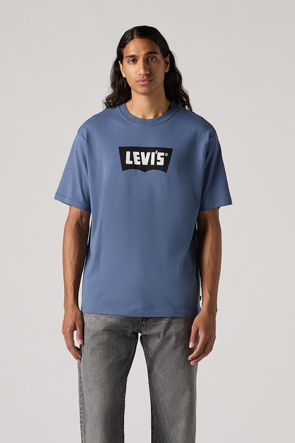 Levi's, Tricou de bumbac cu imprimeu logo, Albastru lavanda, XL