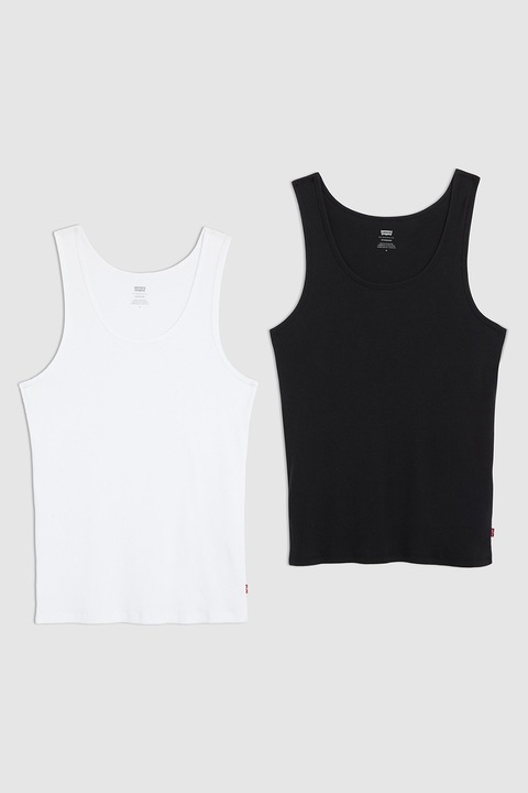 Levi's, Памучен танк топ - 2 броя, Черен/Бял