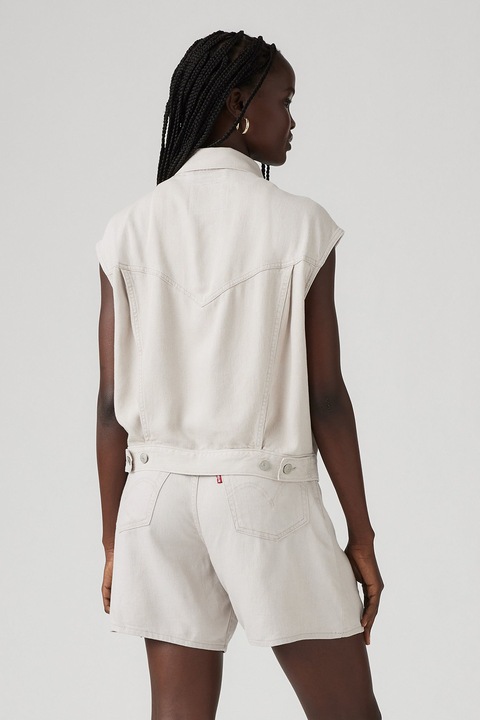 Levi's, Дънков елек с джобове с капачета, Светло сив, M