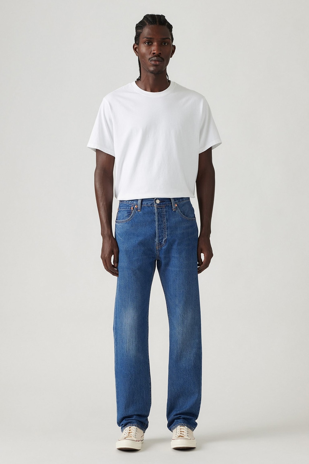 Levi's, Blugi 501® Original Fit, Albastru denim, W34-L32