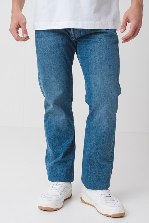 Levi's, Blugi cu nasturi 501® Original Fit, Albastru melange, W32-L30