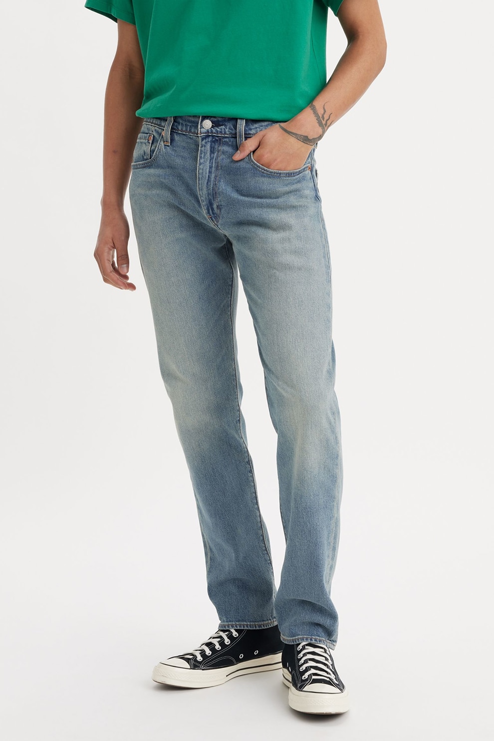 Levi's, Blugi conici 502™, Albastru inchis prafuit, W31-L32