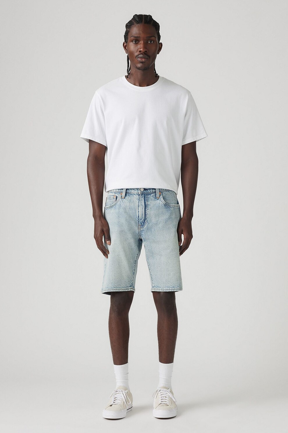 Levi's, Bermude din denim cu croiala dreapta 405™, Albastru deschis pal, 32