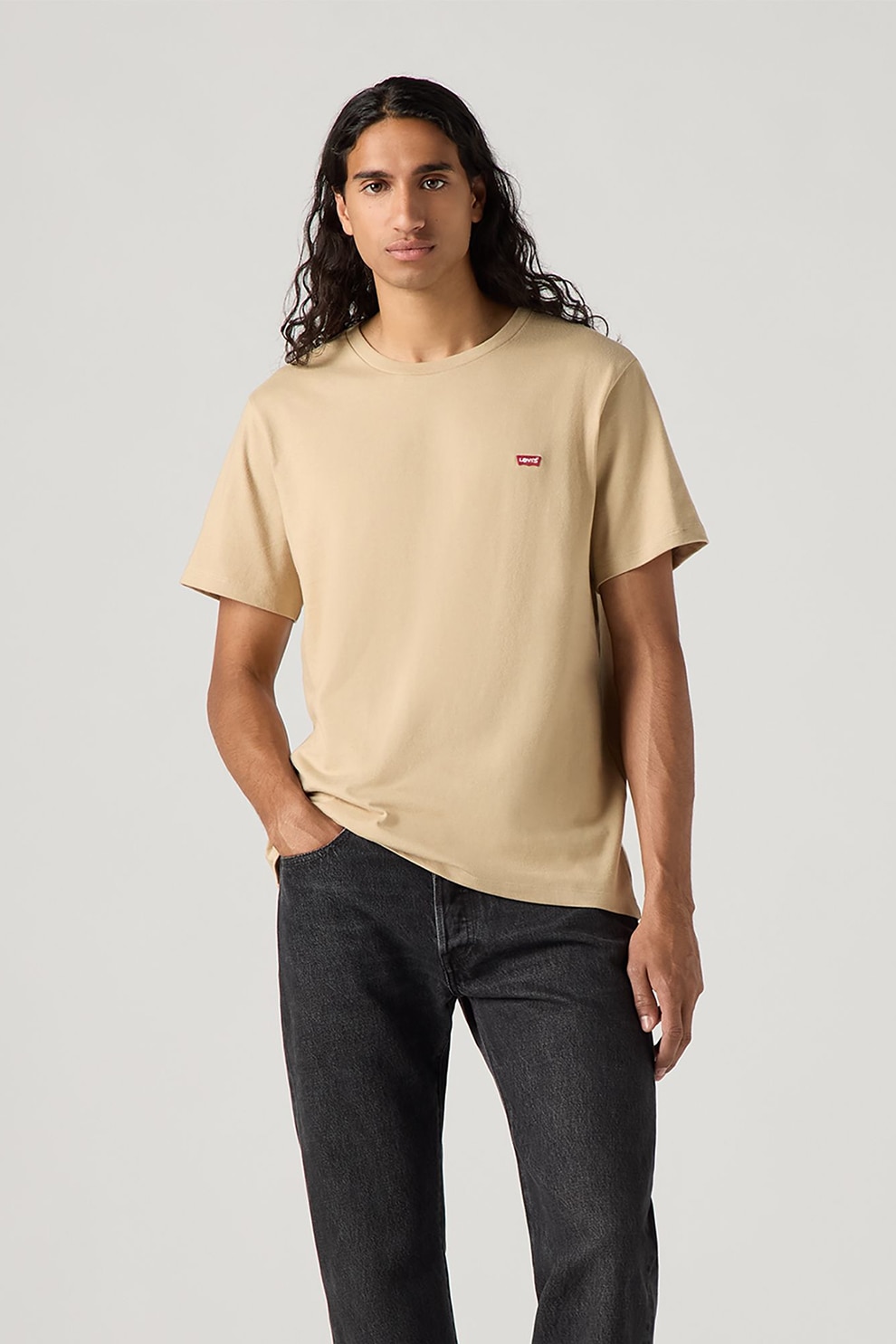 Levi's, Tricou cu decolteu rotund, Bej, L