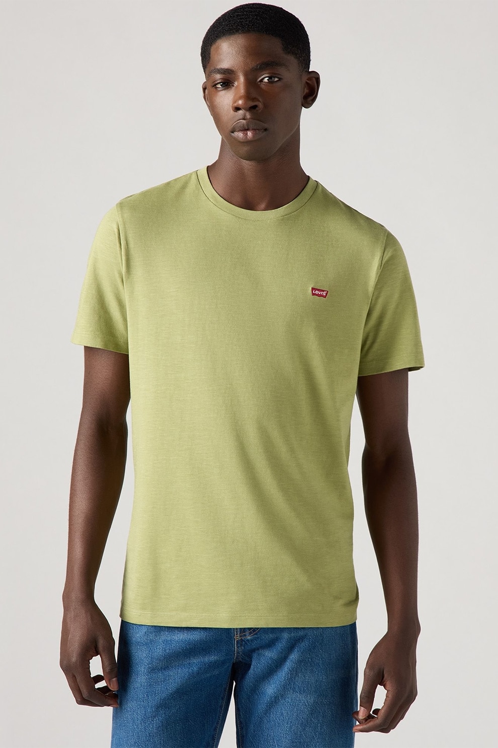 Levi's, Tricou cu decolteu rotund, Verde pal, S