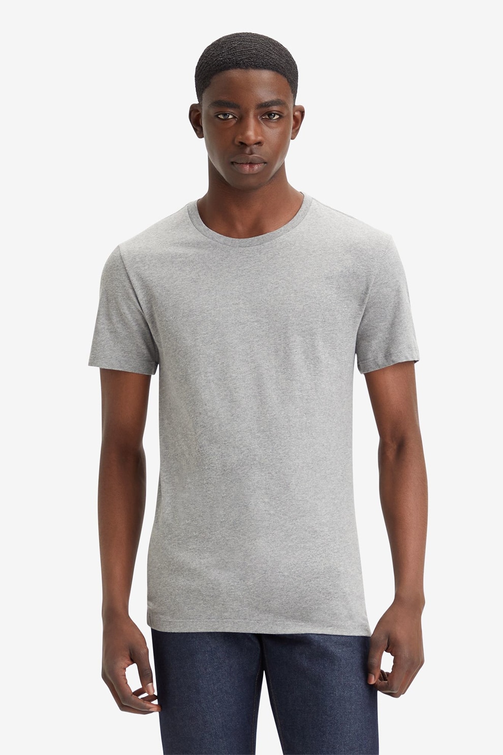 Levi's, Set de tricouri slim fit de bumbac - 2 piese, Gri melange, S
