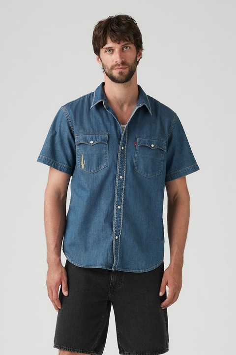 Levi's, Camasa relaxed fit cu maneci scurte, Albastru denim, M