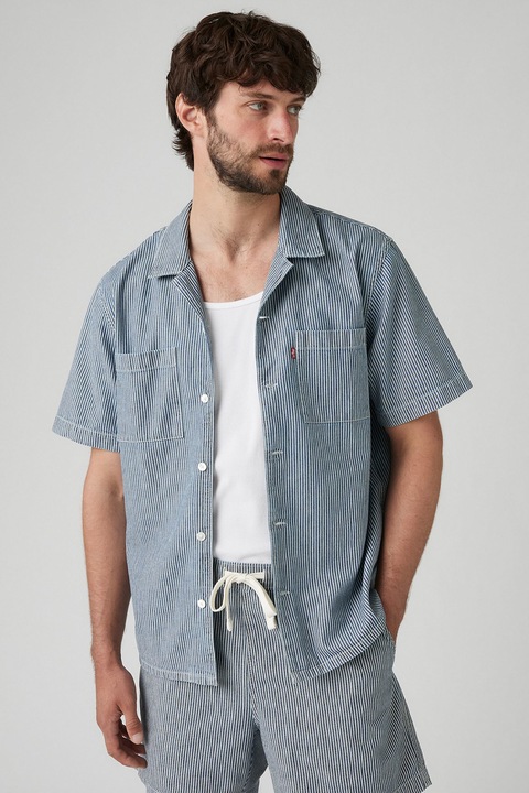 Levi's, Csíkos ing mellzsebekkel, Púderkék, XL