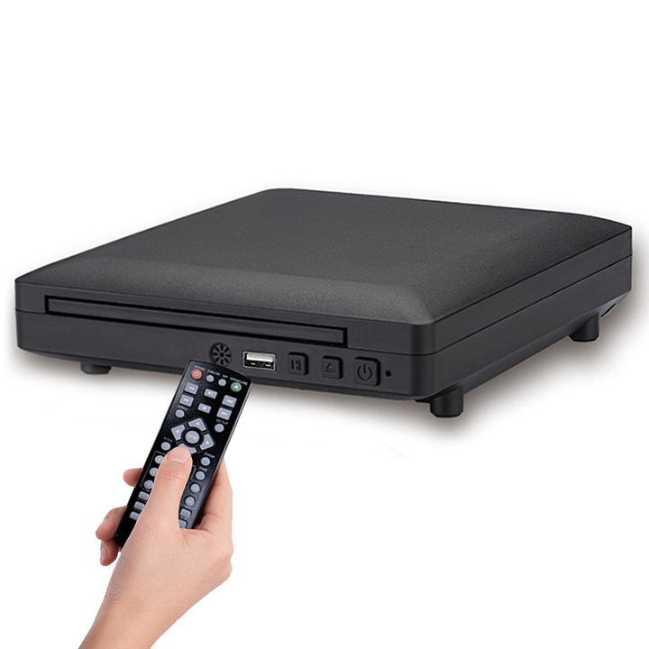 Преносим DVD плейър, Lurelia, HDMI телевизор, мини DVD/CD/DISC плейър 1080P HD, включва HDMI/AV кабели, поддържа HD 1080P, вградена система PAL/NTSC, USB вход