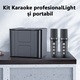 Boxa portabila karaoke, Lurelia, Sistem audio Bluetooth, Cu 2 microfoane wireless, 7 efecte sonore distractive, Conexiune Bluetooth/USB/TF/AUX, Potrivit pentru petreceri interioare si exterioare, Negru