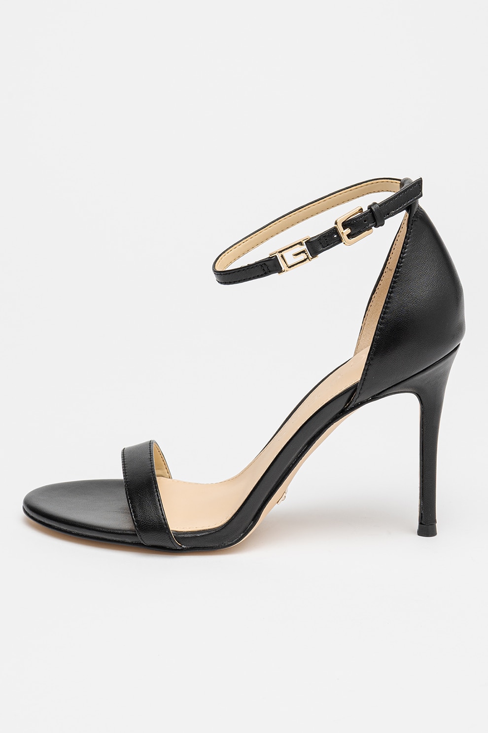 GUESS, Sandale din piele cu bareta pe glezna Kabail, Negru, 40
