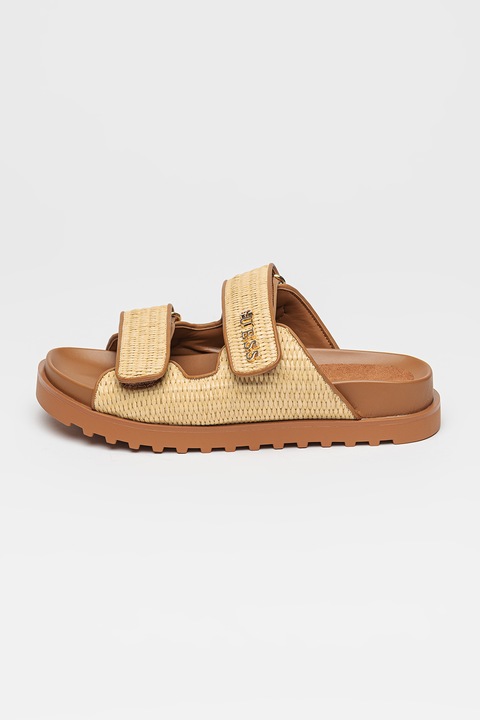 GUESS, Papuci de piele ecologica, Bej, 35