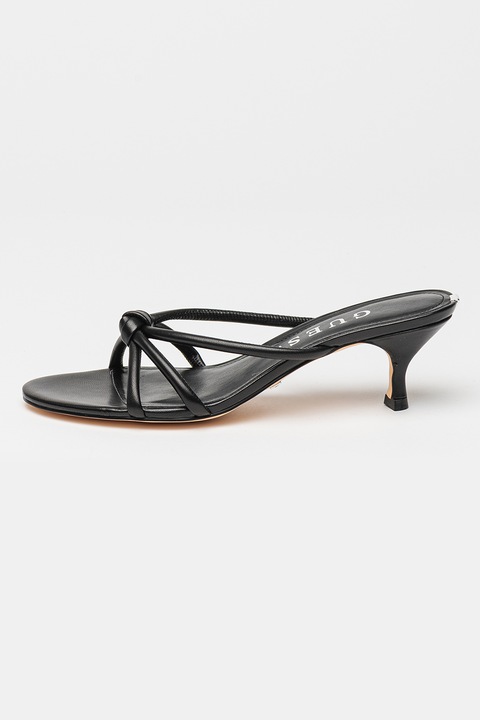 GUESS, Bőr papucsszandál, Fekete, 40