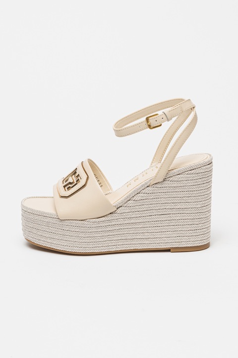 GUESS, Telitalpú espadrilles szandál, Krémszín