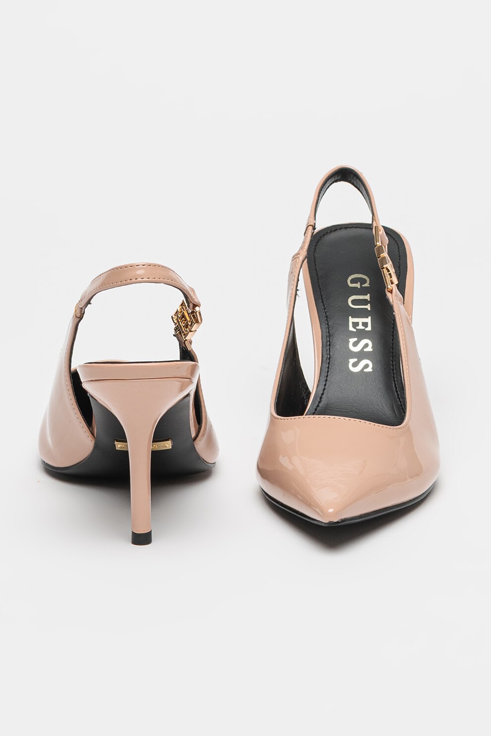 Guess Róz GUESS, Pantofi din piele ecologica cu toc, Roz pastel, 38 - eMAG.ro
