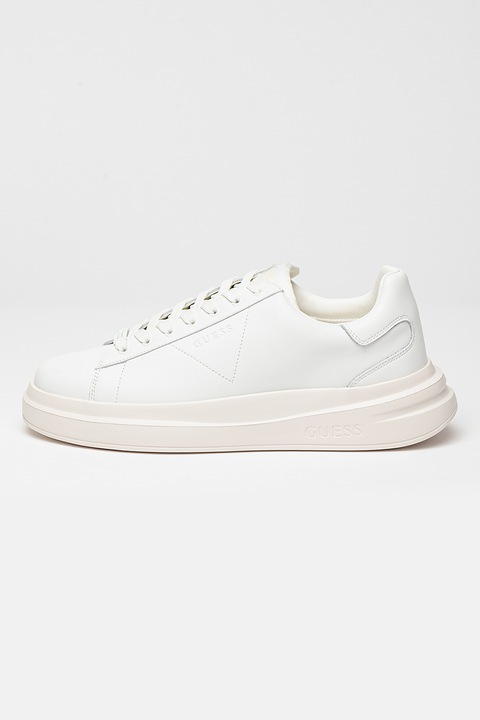 GUESS, Спортни обувки от кожа и еко кожа, Бял