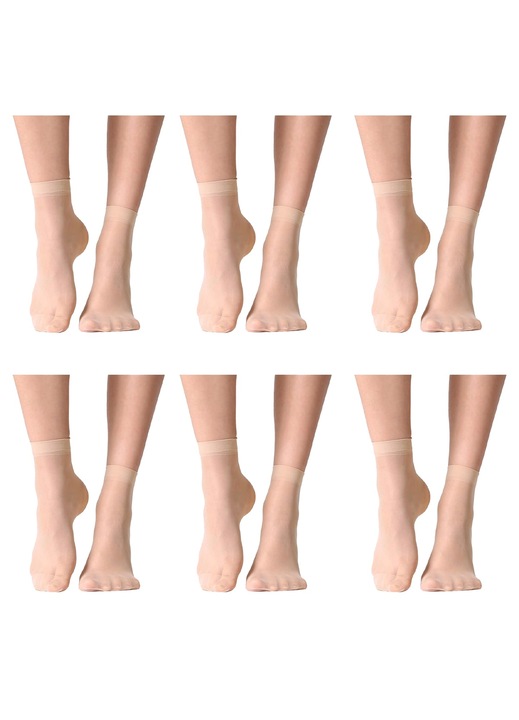 Sosete dama, AMRINUGL, Set 12 perechi, Transparent, Nylon, One Size INTL