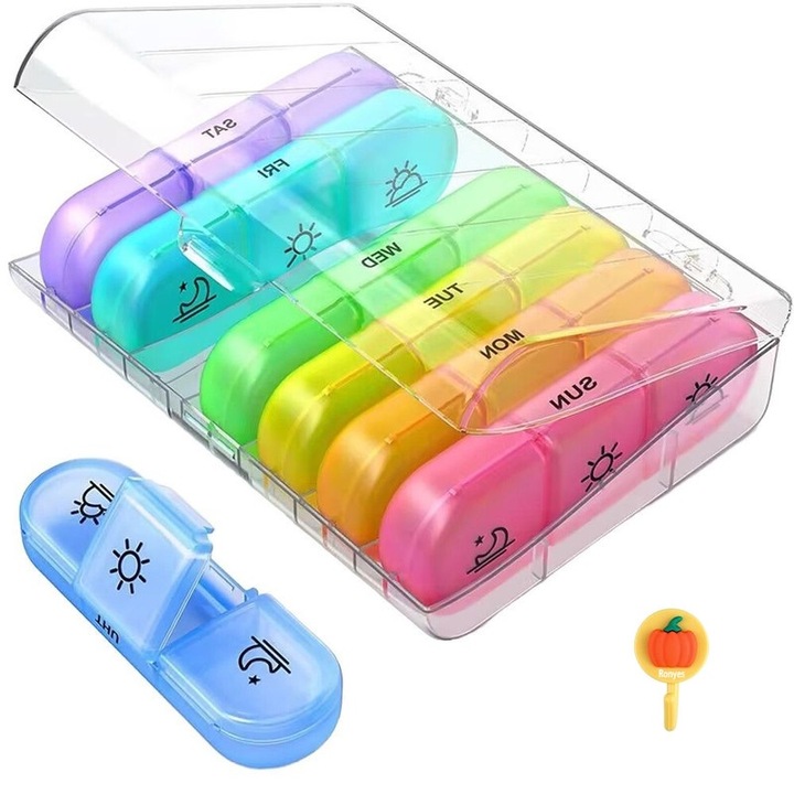 Organizator de pastile pentru o saptamana, BonsMar, plastic, multicolor