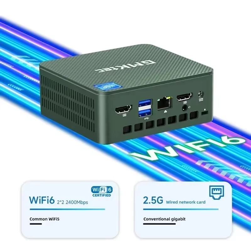 Mini PC GMKtec Mini computer, G3 N100, 8 GB DDR5 256 GB SSD Dual