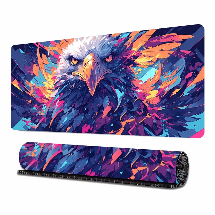 Mouse pad mare cu tema Vultur, cu baza de cauciuc anti-derapant - 60x30 cm (23, 6x11, 8 in) - Mouse pad mare cu suprafata neteda pentru computer, birou acasa, munca si studiu